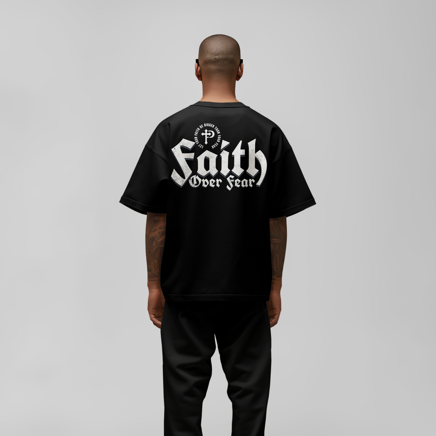 Paid in Full Apparel- Faith over Fear Tee- Oversized Christian Streetwear Clothing Brand